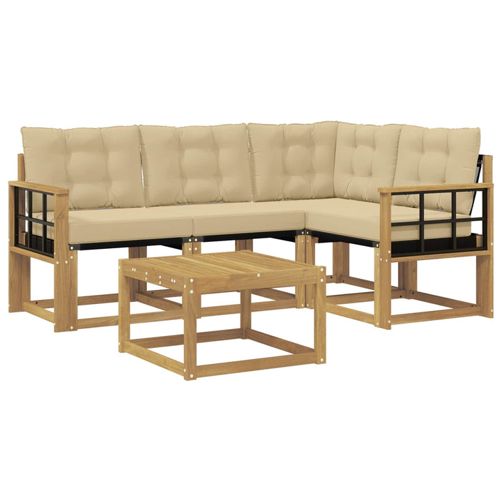 Udendørs sofagruppe 5 stk. Hvid og Beige