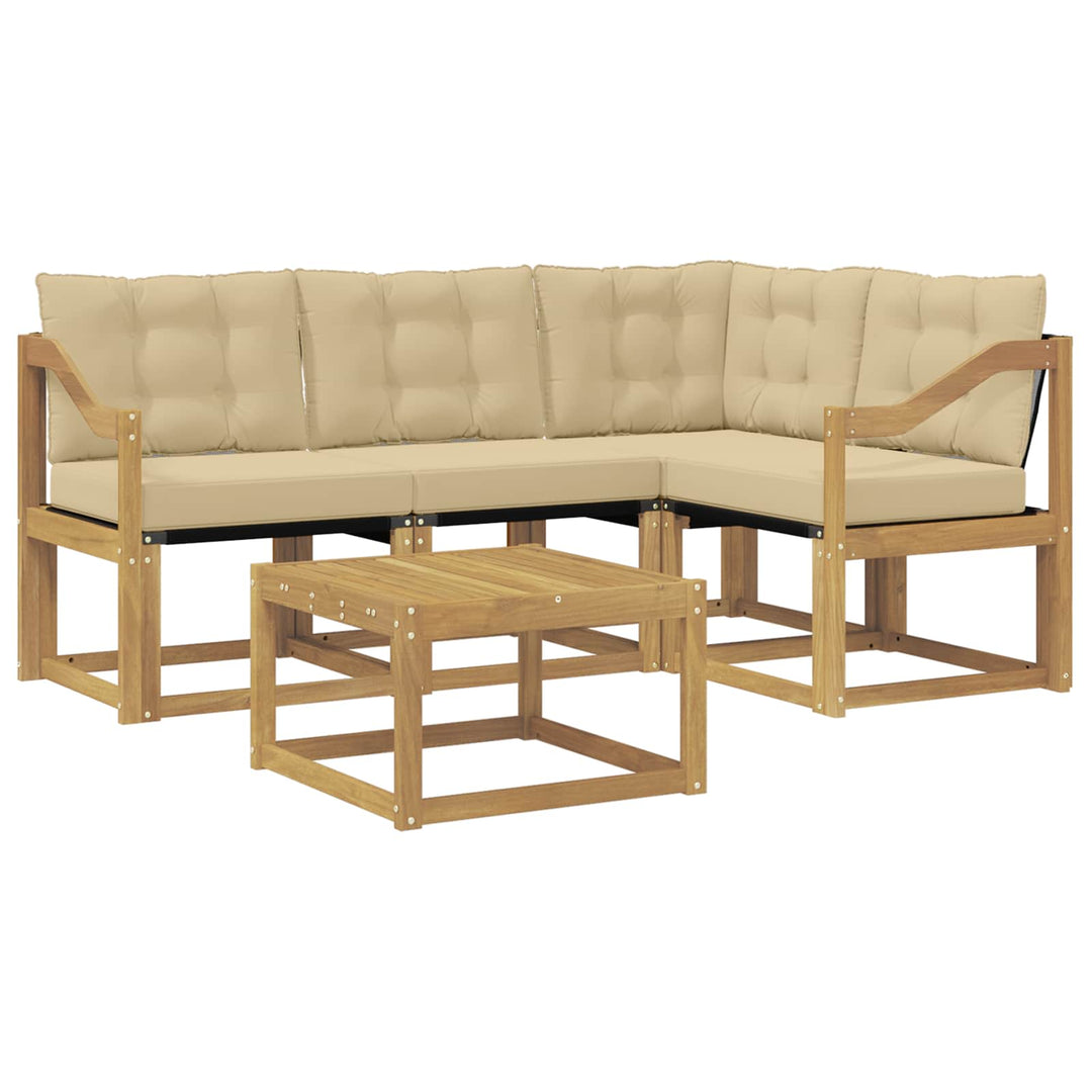 Udendørs sofagruppe 5 stk. Hvid og Beige