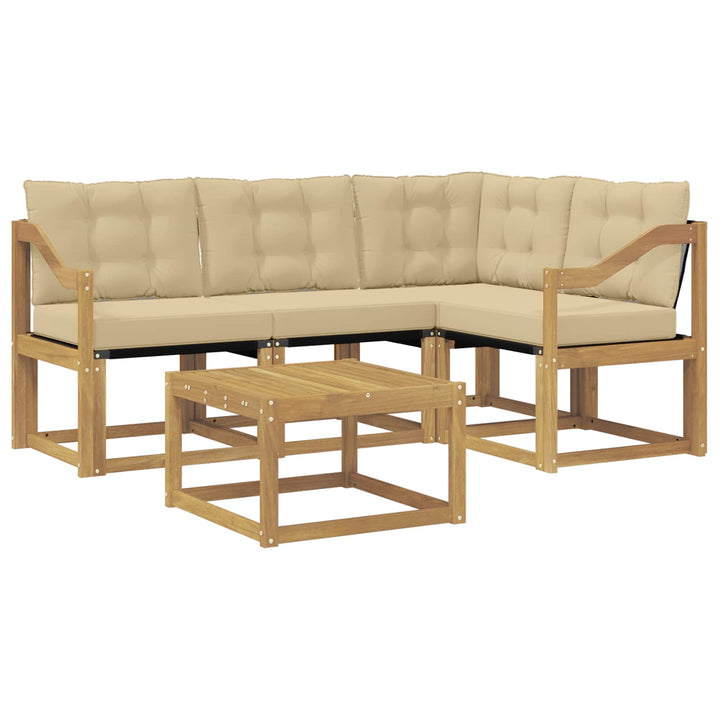 Udendørs sofagruppe 5 stk. Hvid og Beige