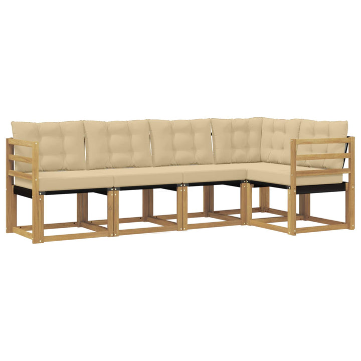 Udendørs sofagruppe 5 stk. Hvid og Beige