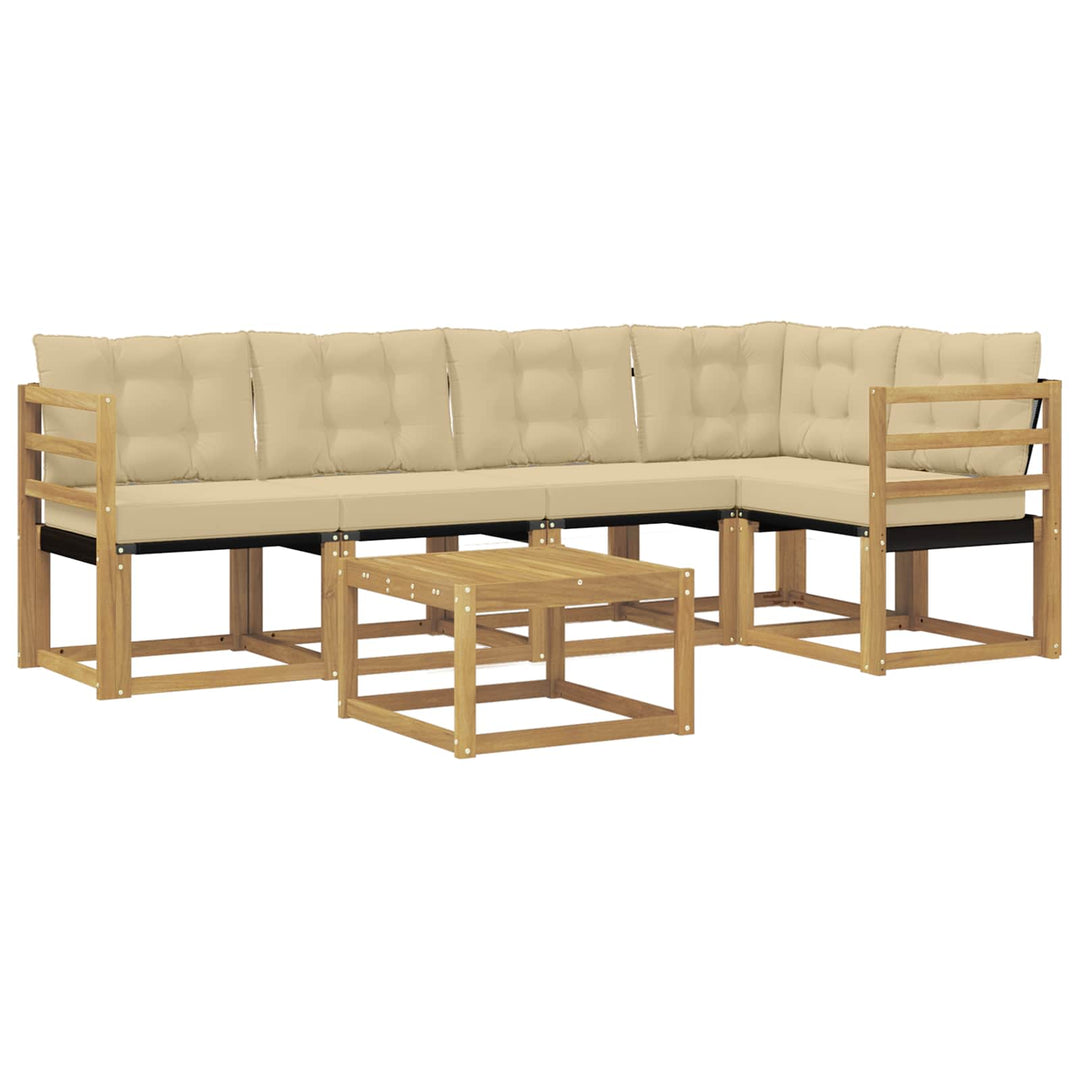Udendørs sofagruppe 6 stk. Hvid og Beige