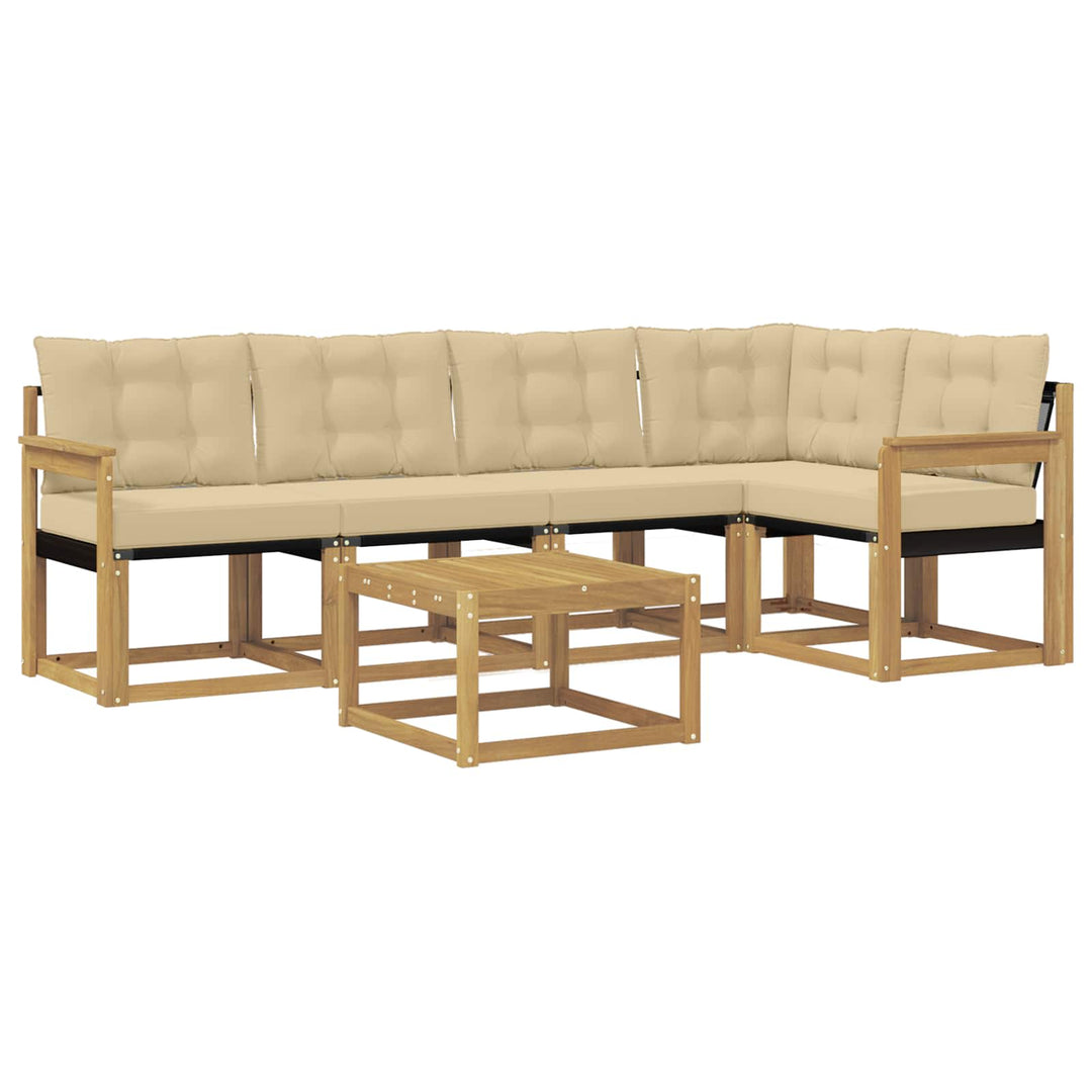 Udendørs sofagruppe 6 stk. Hvid og Beige