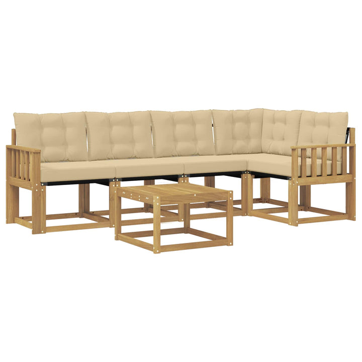 Udendørs sofagruppe 6 stk. Hvid og Beige