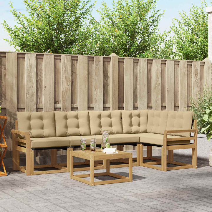 Udendørs sofagruppe 6 stk. Hvid og Beige