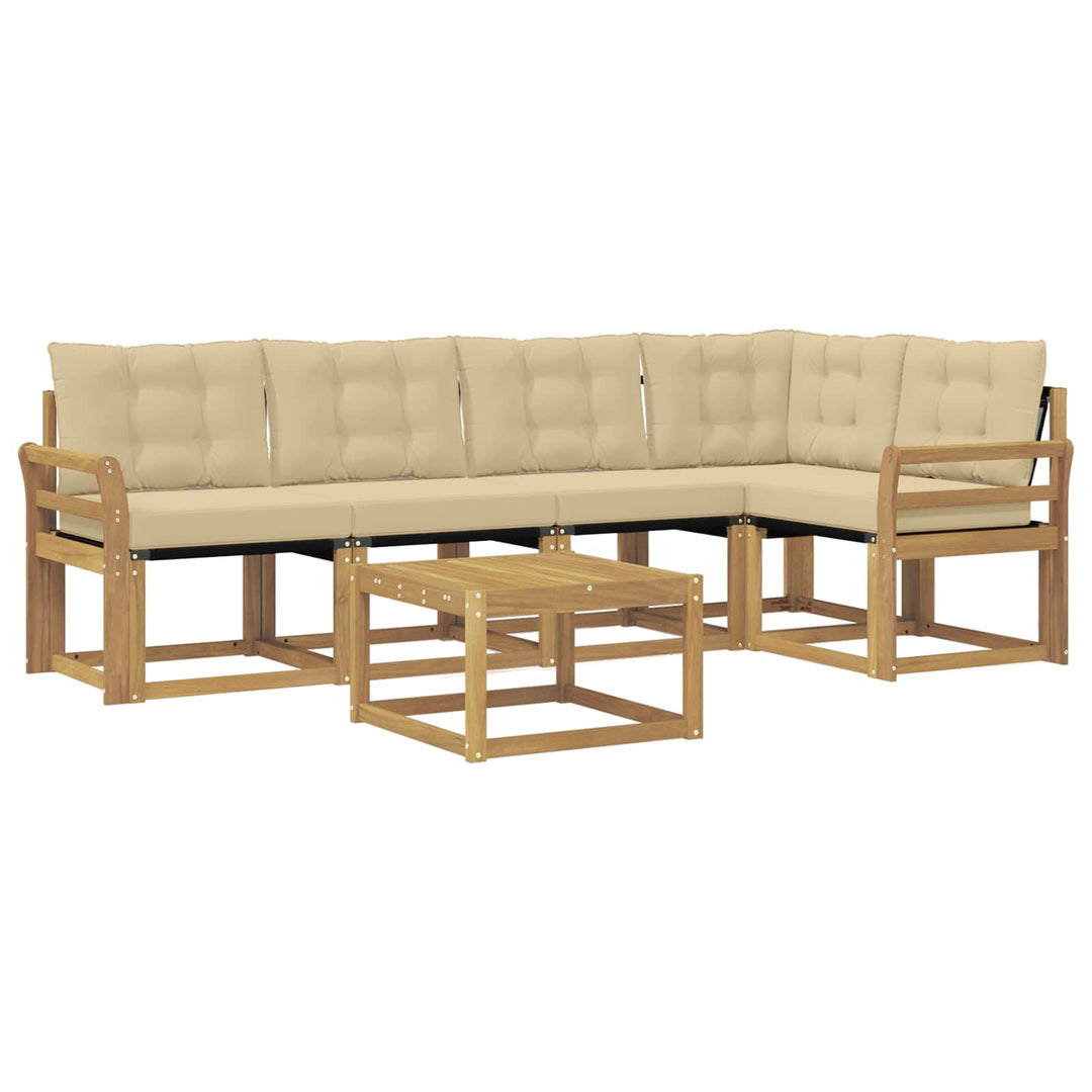Udendørs sofagruppe 6 stk. Hvid og Beige