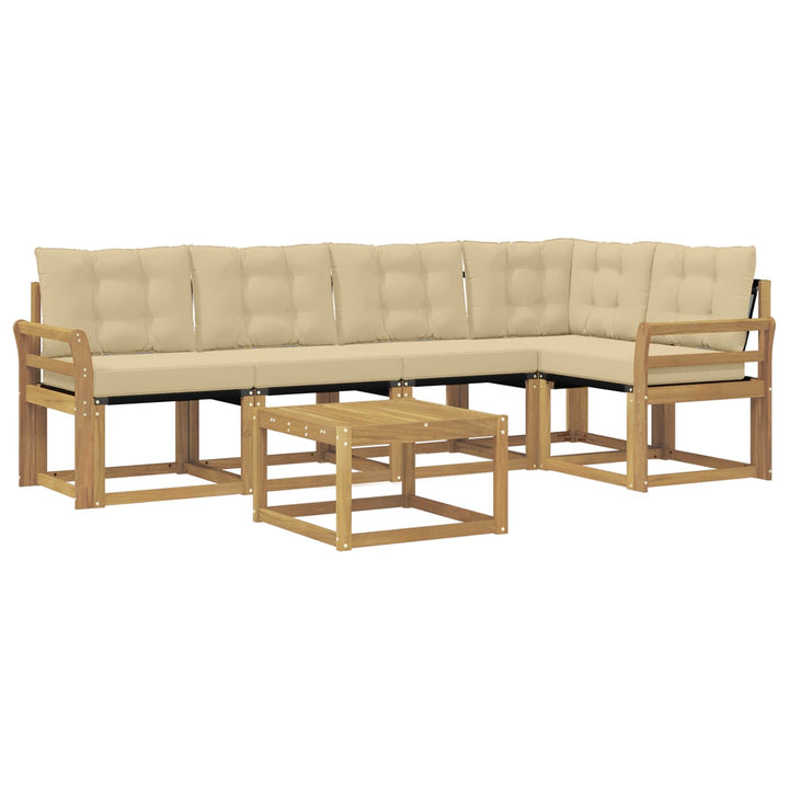 Udendørs sofagruppe 6 stk. Hvid og Beige