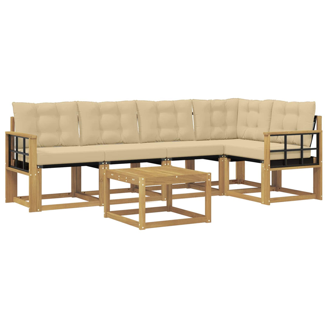 Udendørs sofagruppe 6 stk. Hvid og Beige