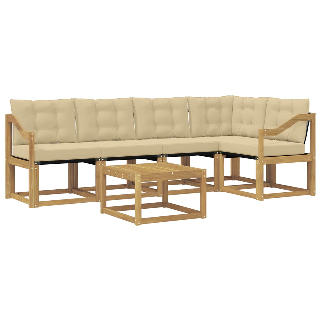 Udendørs sofagruppe 6 stk. Hvid og Beige
