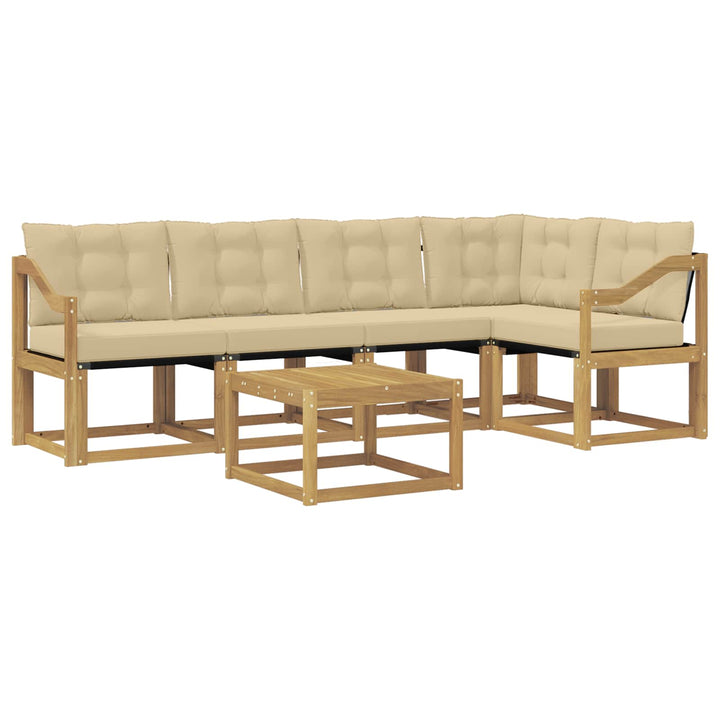 Udendørs sofagruppe 6 stk. Hvid og Beige