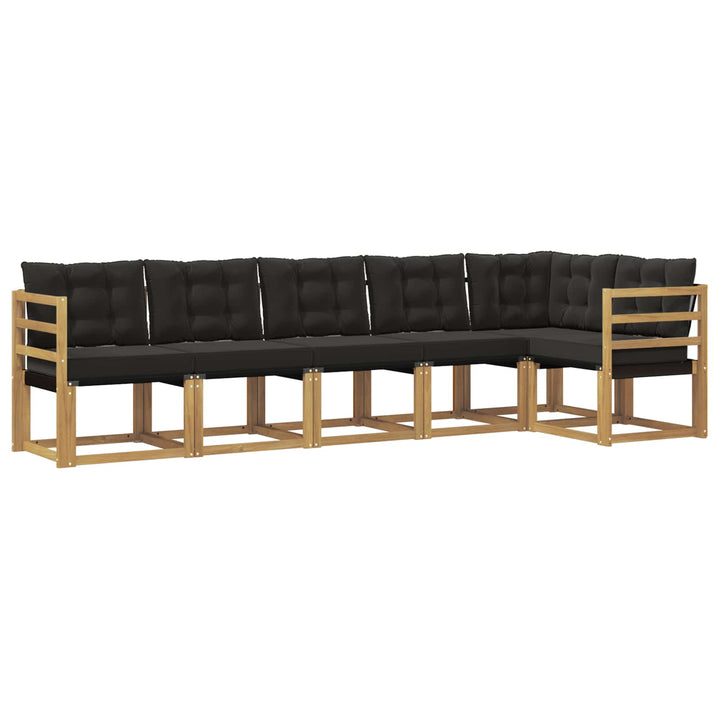 Udendørs sofagruppe med pude 6 pcs Hvid og sort