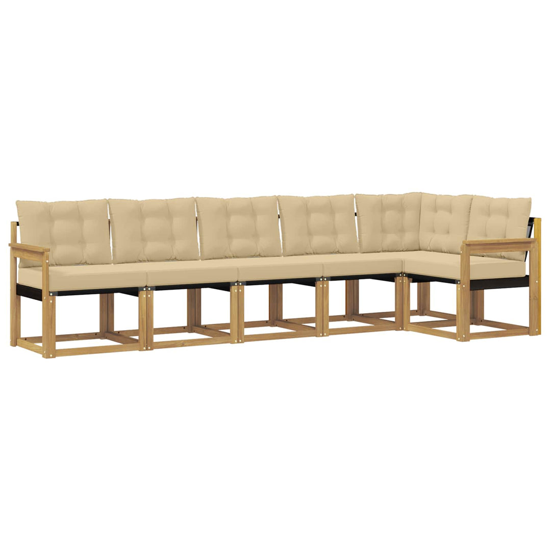 Udendørs sofagruppe 6 stk. Hvid og Beige