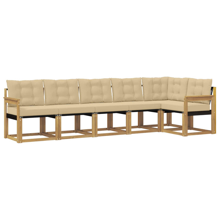 Udendørs sofagruppe 6 stk. Hvid og Beige