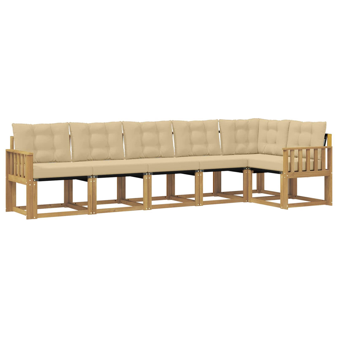 Udendørs sofagruppe 6 stk. Hvid og Beige