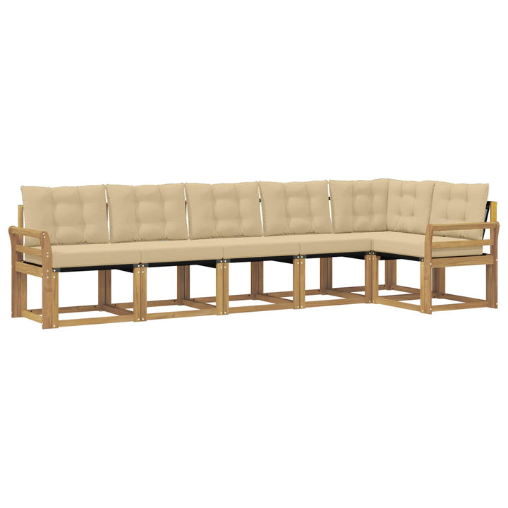 Udendørs sofagruppe 6 stk. Hvid og Beige
