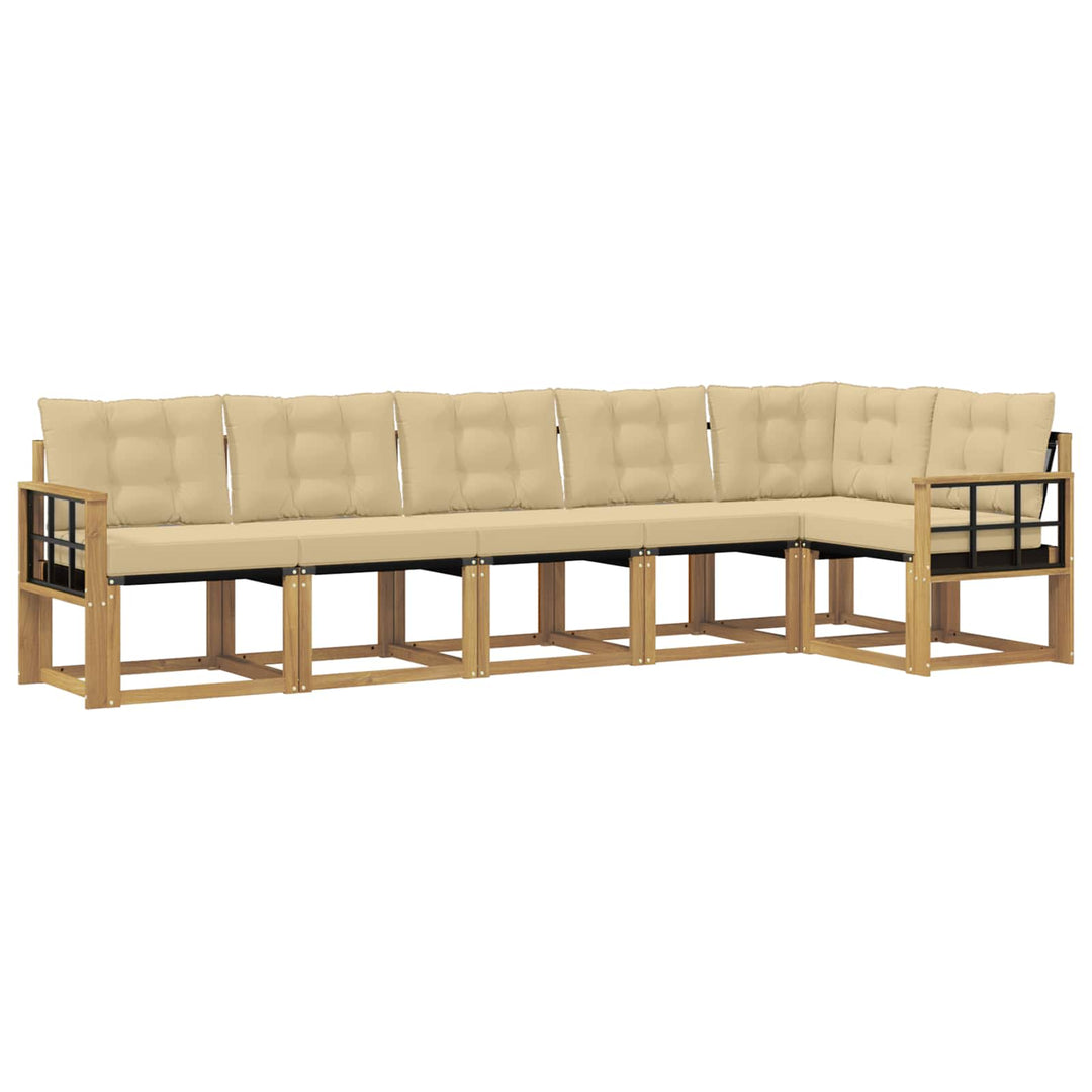 Udendørs sofagruppe 6 stk. Hvid og Beige