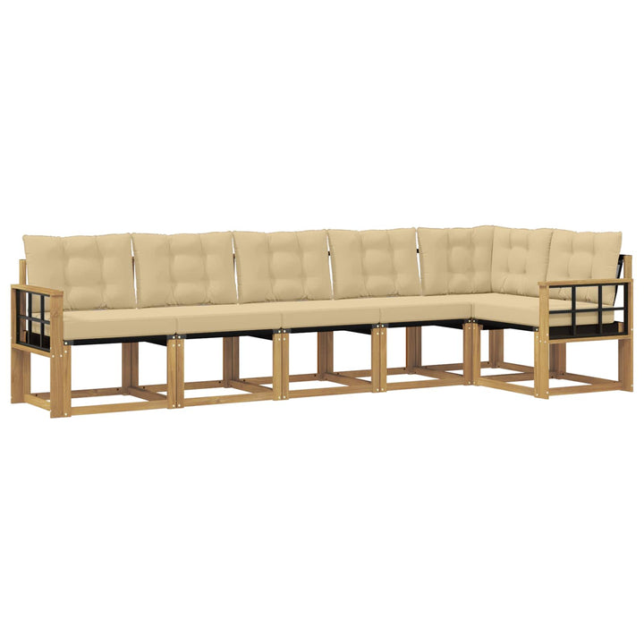 Udendørs sofagruppe 6 stk. Hvid og Beige