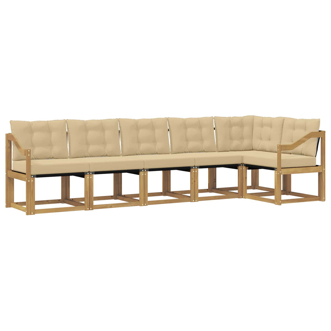 Udendørs sofagruppe 6 stk. Hvid og Beige