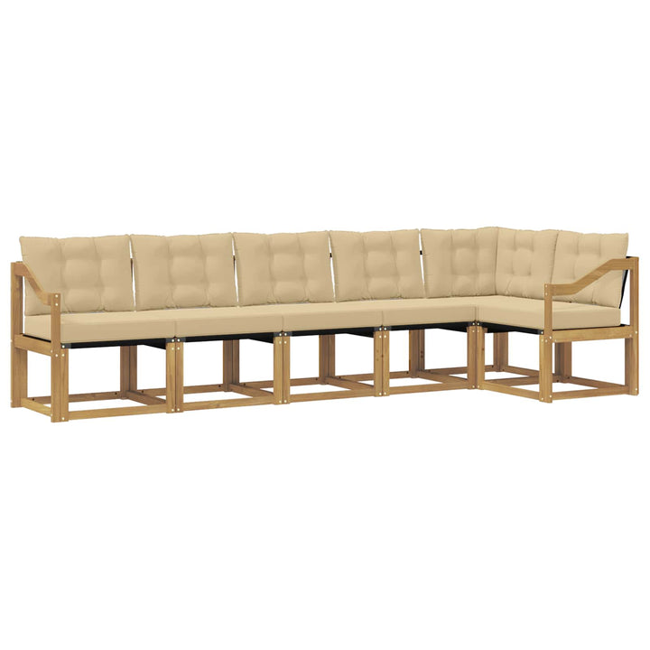 Udendørs sofagruppe 6 stk. Hvid og Beige