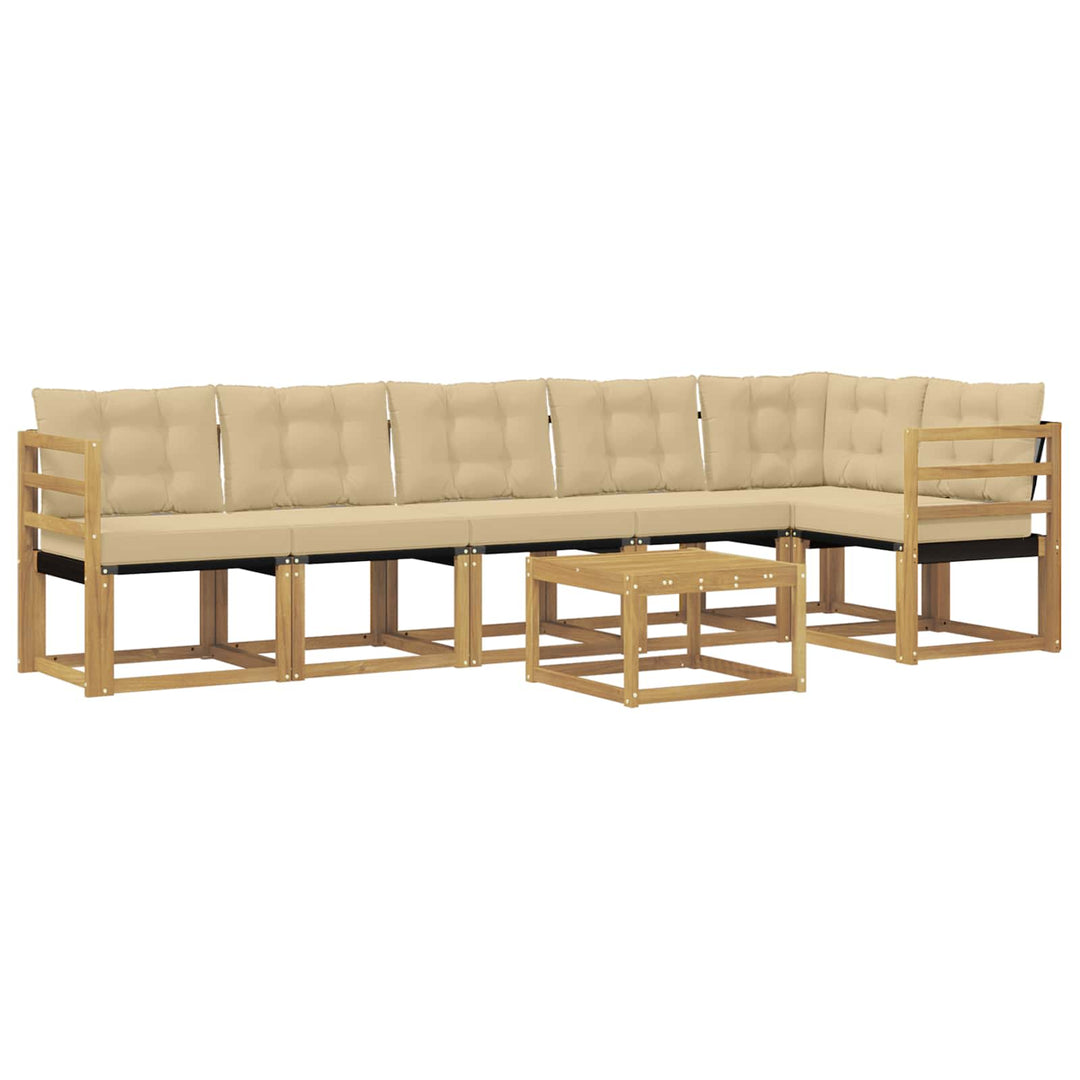 Udendørs sofagruppe 7 stk. Hvid og Beige