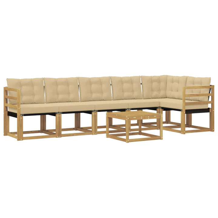 Udendørs sofagruppe 7 stk. Hvid og Beige