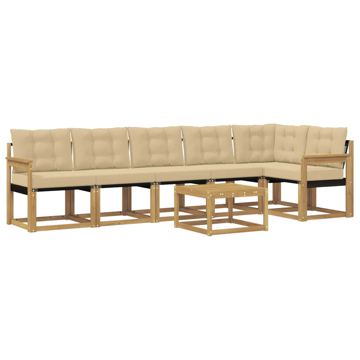 Udendørs sofagruppe 7 stk. Hvid og Beige