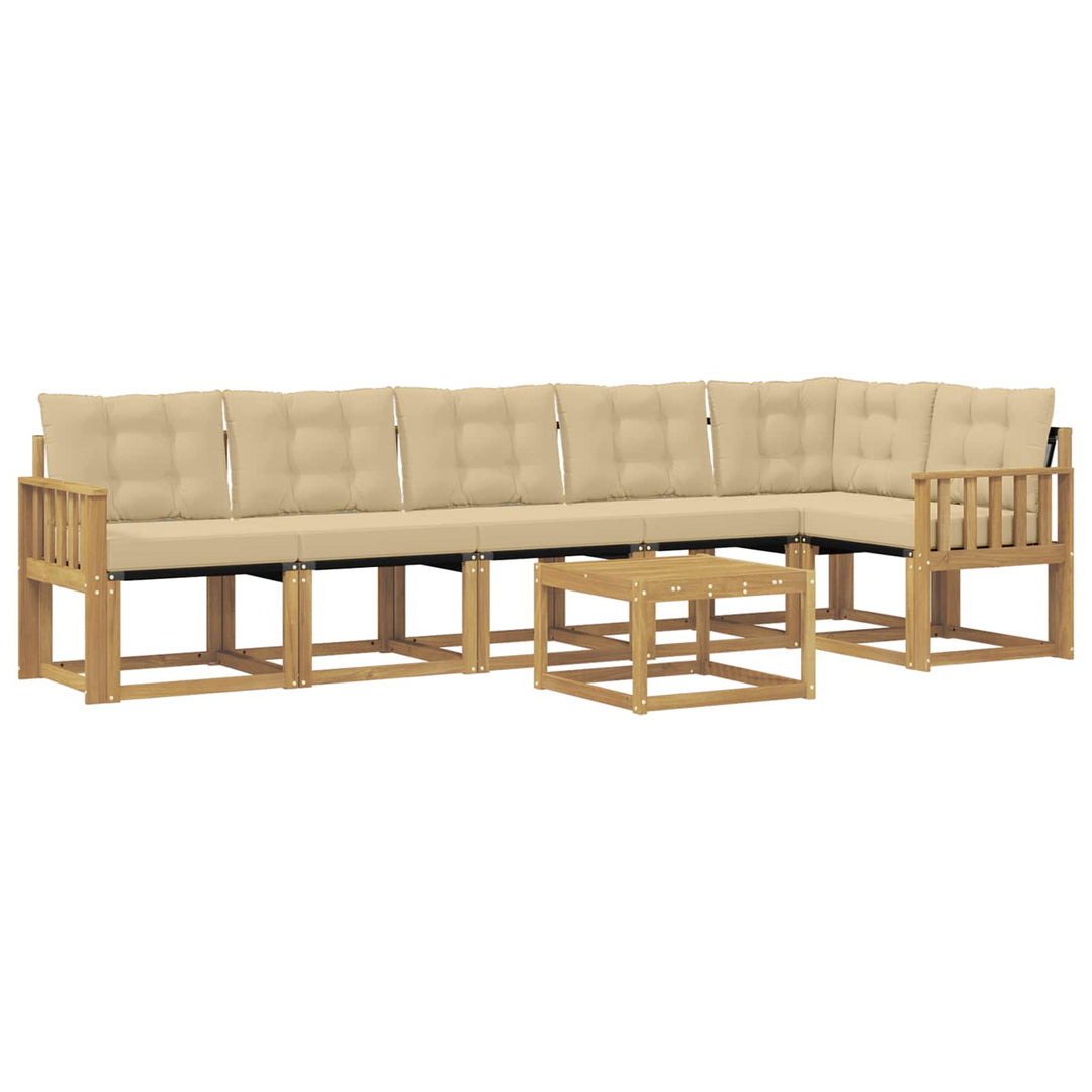 Udendørs sofagruppe 7 stk. Hvid og Beige
