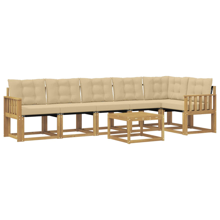 Udendørs sofagruppe 7 stk. Hvid og Beige