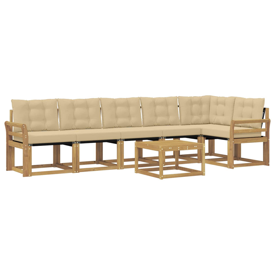 Udendørs sofagruppe 7 stk. Hvid og Beige