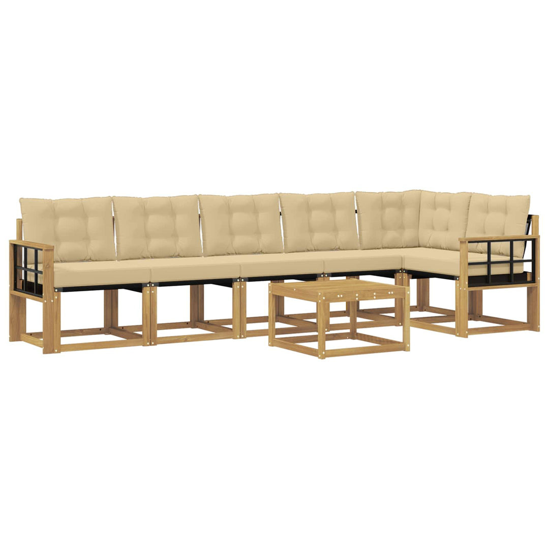 Udendørs sofagruppe 7 stk. Hvid og Beige