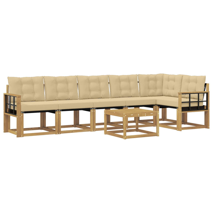Udendørs sofagruppe 7 stk. Hvid og Beige