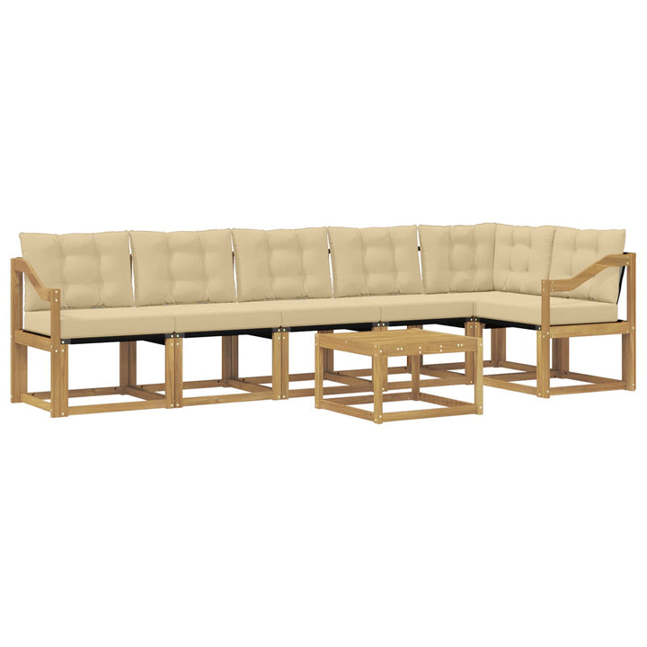 Udendørs sofagruppe 7 stk. Hvid og Beige
