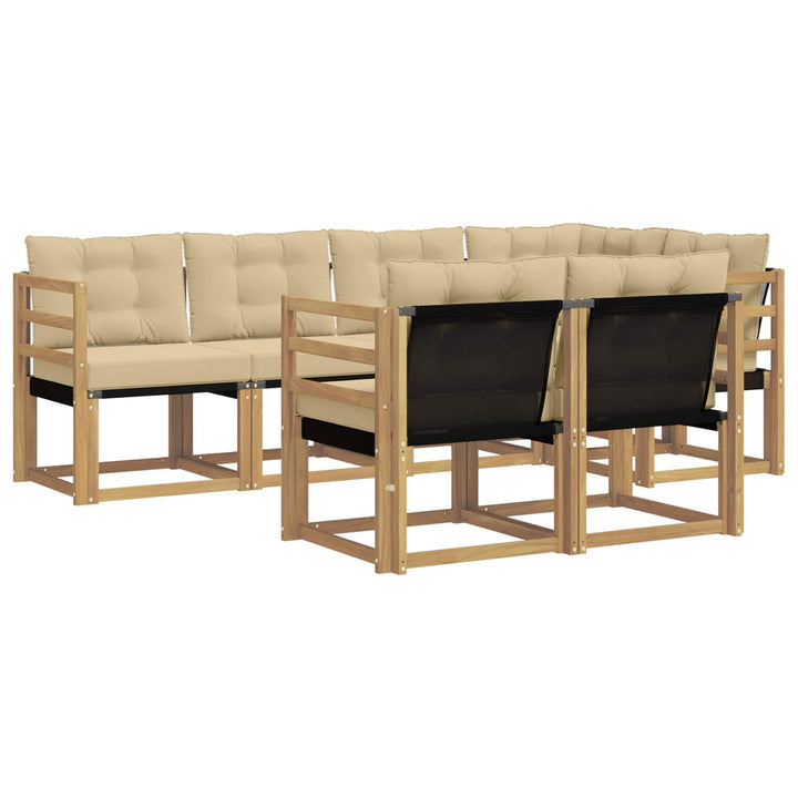 Udendørs sofagruppe med pude 7 pcs Hvid og Beige