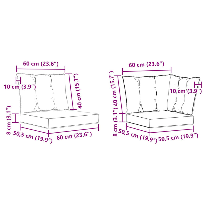 Udendørs sofagruppe med pude 7 pcs Hvid og sort