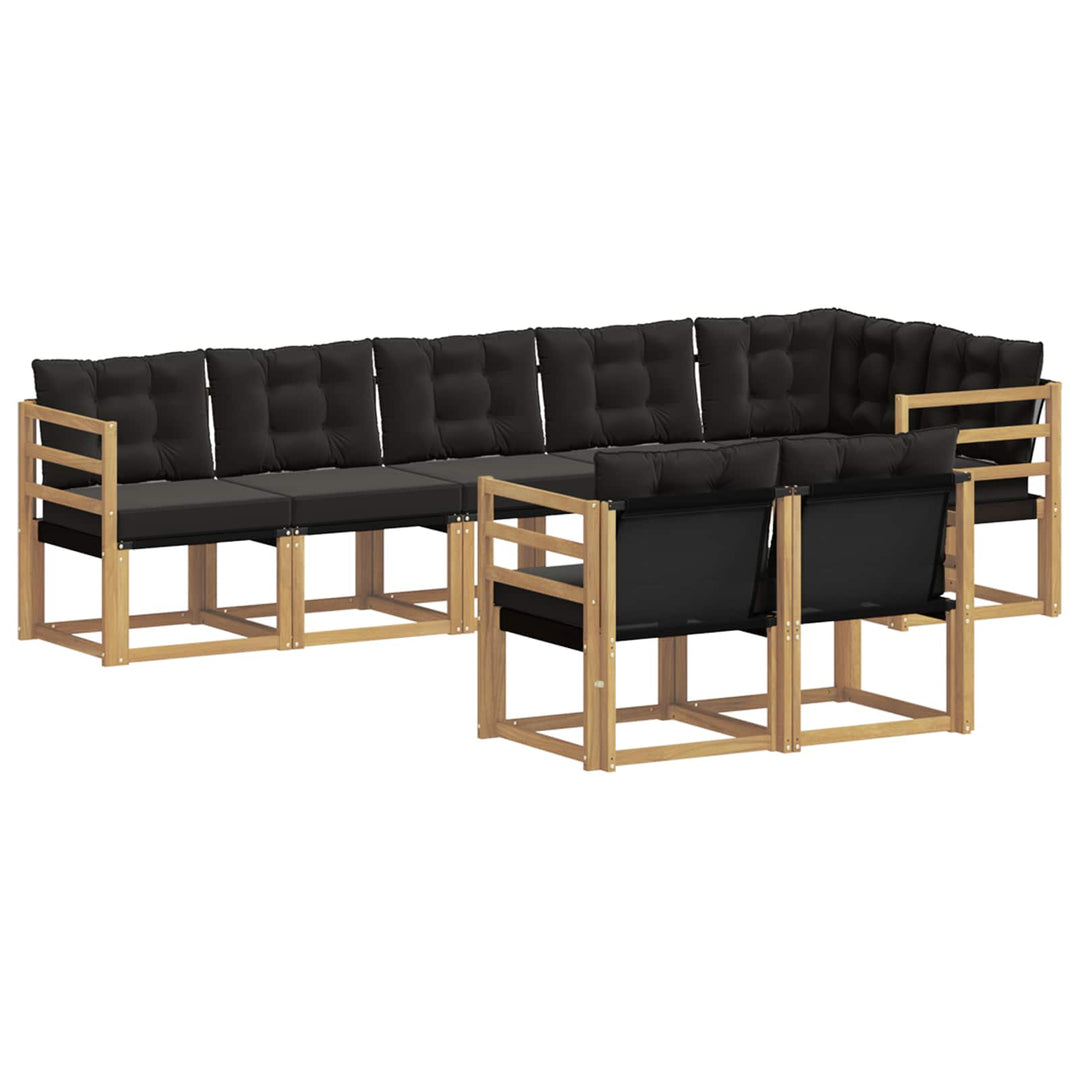 Udendørs sofagruppe med pude 8 pcs Hvid og sort