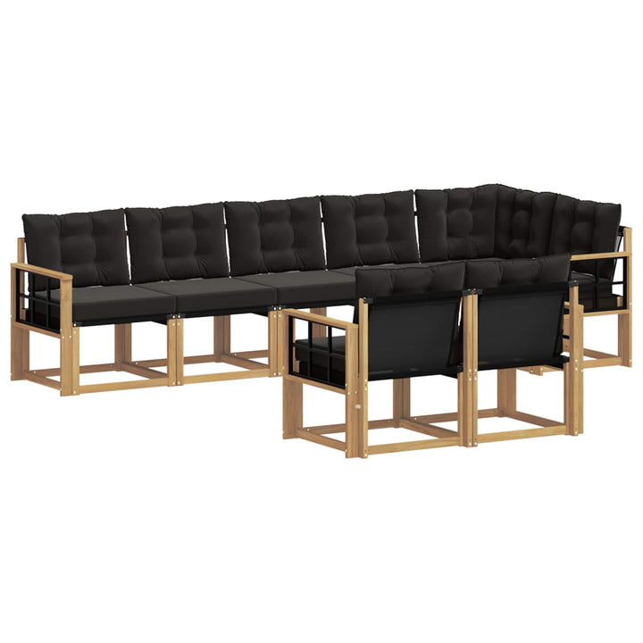 Udendørs sofagruppe med pude 8 pcs Hvid og sort