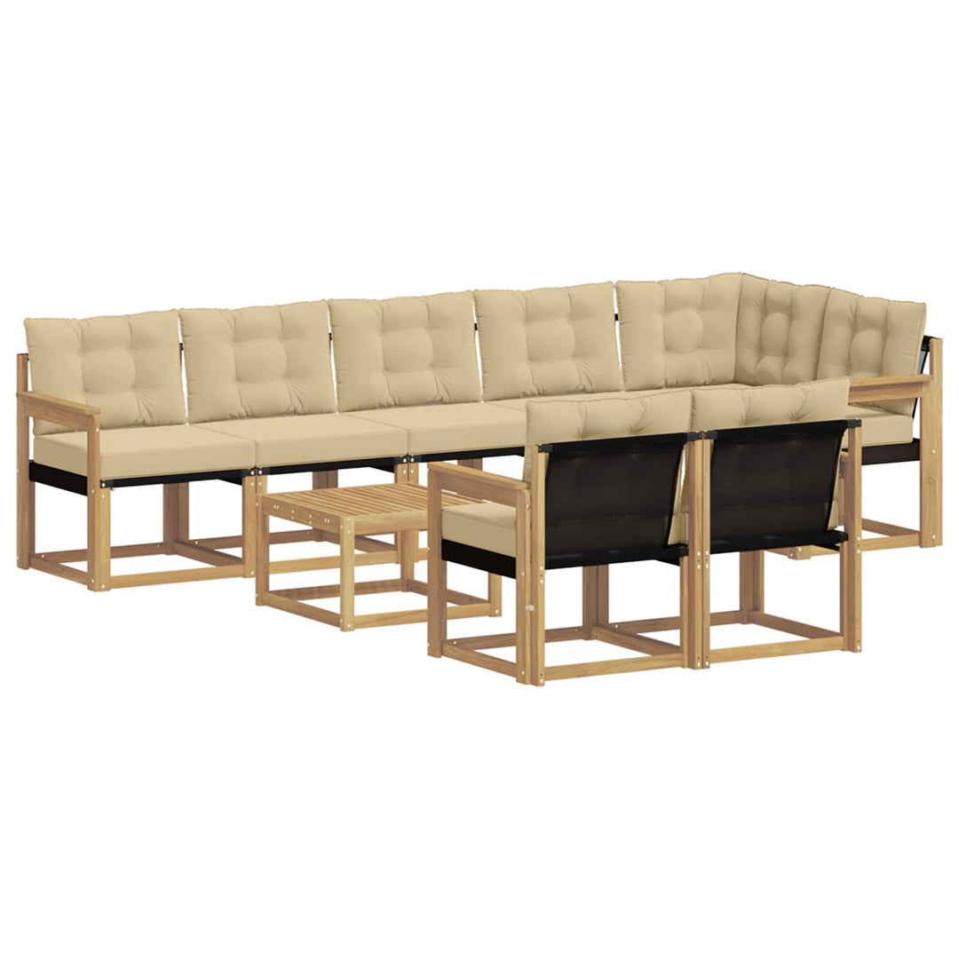Udendørs sofagruppe 9 stk. Hvid og Beige