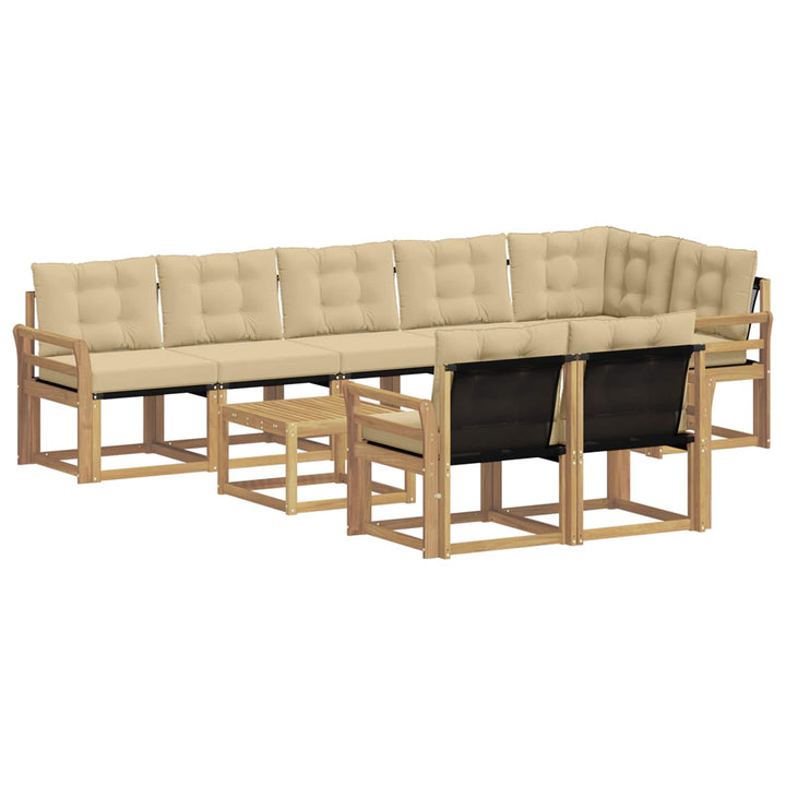 Udendørs sofagruppe 9 stk. Hvid og Beige