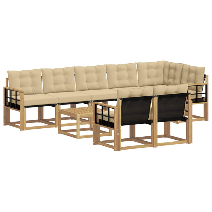 Udendørs sofagruppe 9 stk. Hvid og Beige