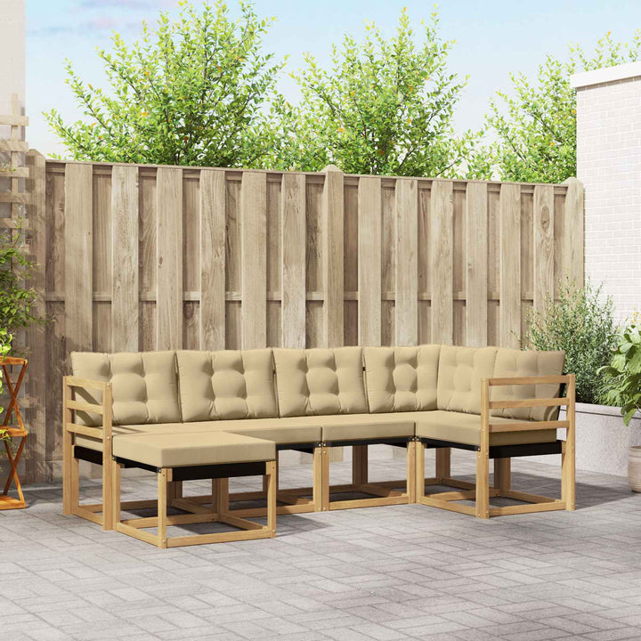 Udendørs sofagruppe 6 stk. Hvid og Beige
