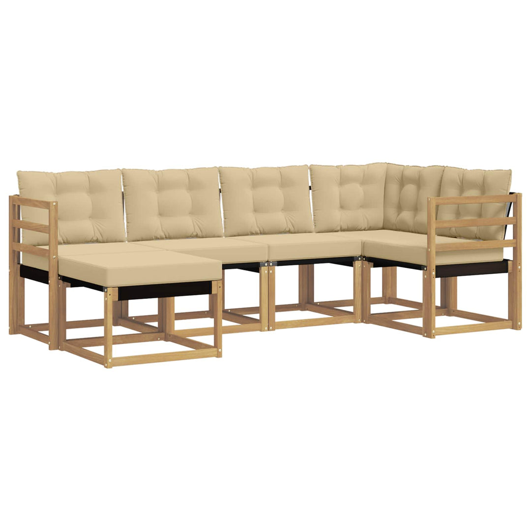 Udendørs sofagruppe 6 stk. Hvid og Beige