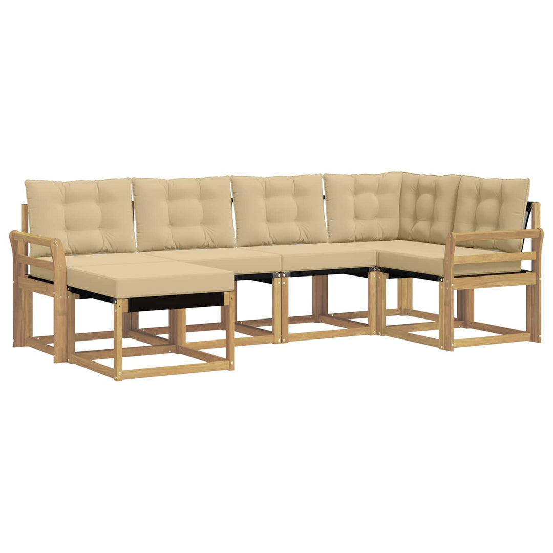 Udendørs sofagruppe 6 stk. Hvid og Beige