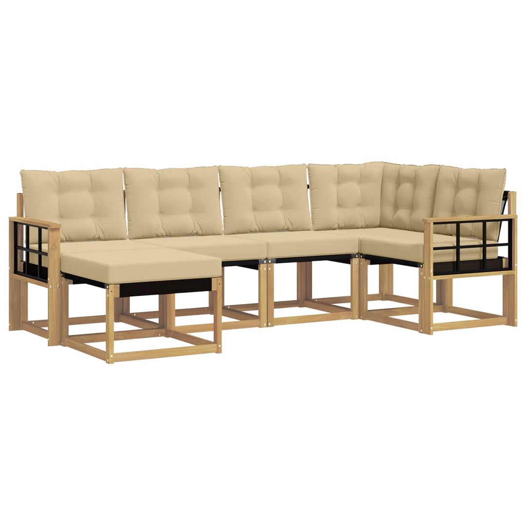 Udendørs sofagruppe 6 stk. Hvid og Beige