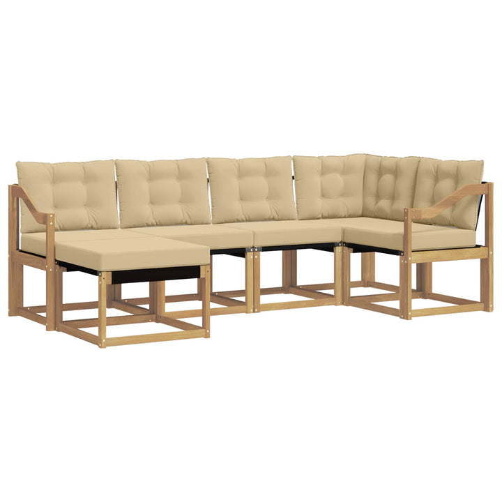 Udendørs sofagruppe 6 stk. Hvid og Beige
