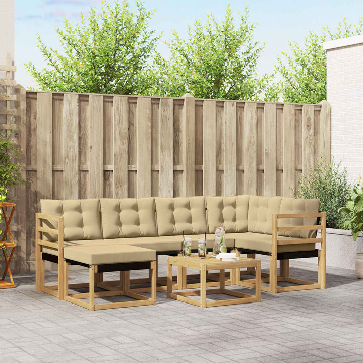 Udendørs sofagruppe 7 stk. Hvid og Beige