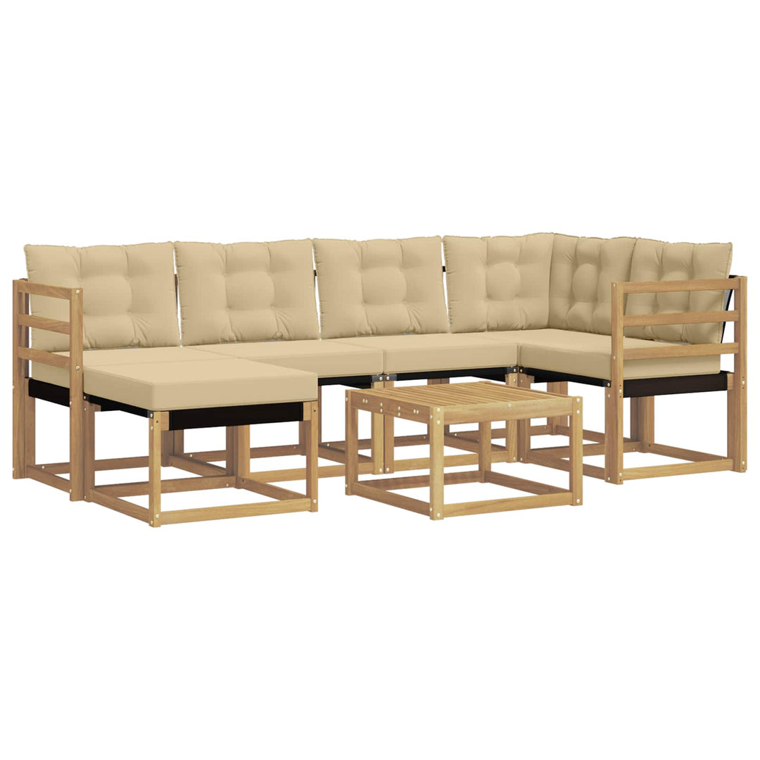 Udendørs sofagruppe 7 stk. Hvid og Beige