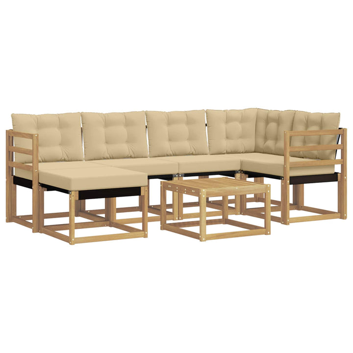 Udendørs sofagruppe 7 stk. Hvid og Beige