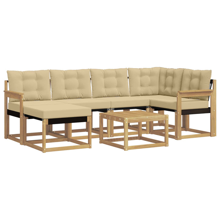 Udendørs sofagruppe 7 stk. Hvid og Beige