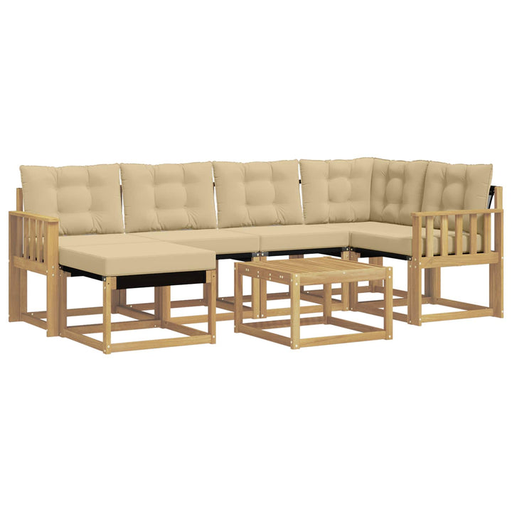 Udendørs sofagruppe 7 stk. Hvid og Beige