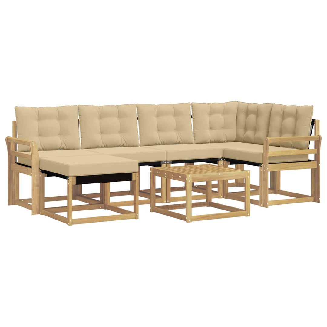 Udendørs sofagruppe 7 stk. Hvid og Beige