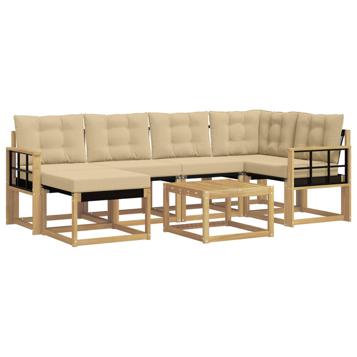 Udendørs sofagruppe 7 stk. Hvid og Beige